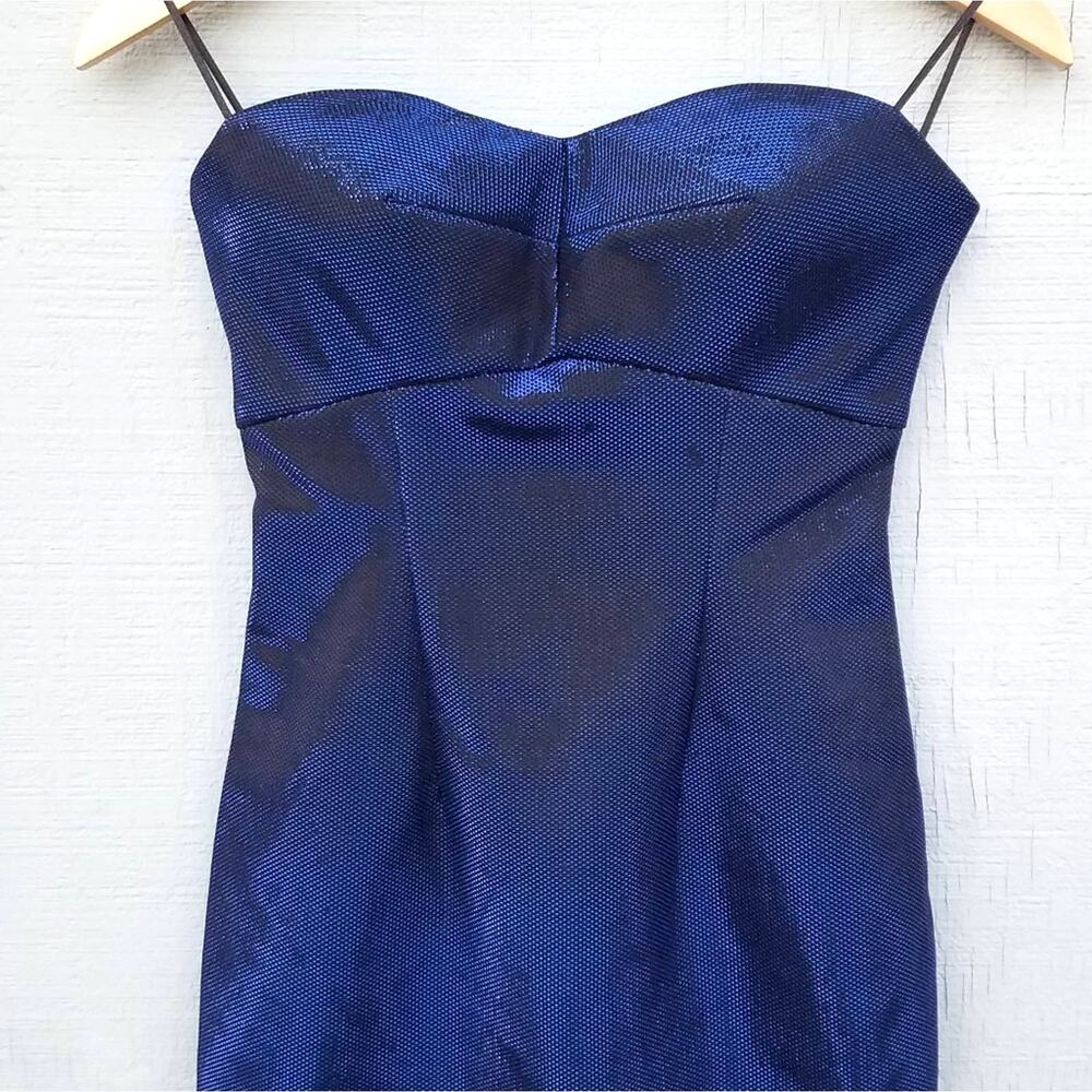 Guess | Blue Strapless Party Dress New Small Metallic